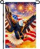 4th of July Day Garden ag 12x18 Inch Double Sided Burlap Patriotic Eagle Stars Stripes Sky Burst Design Small Outdoor Yard PPZ