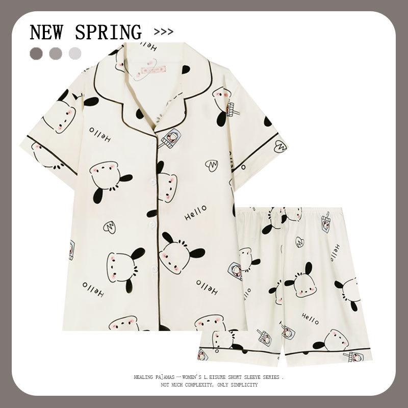 Women’s Cute Cotton Short Sleeve Pajama Set - Summer Style