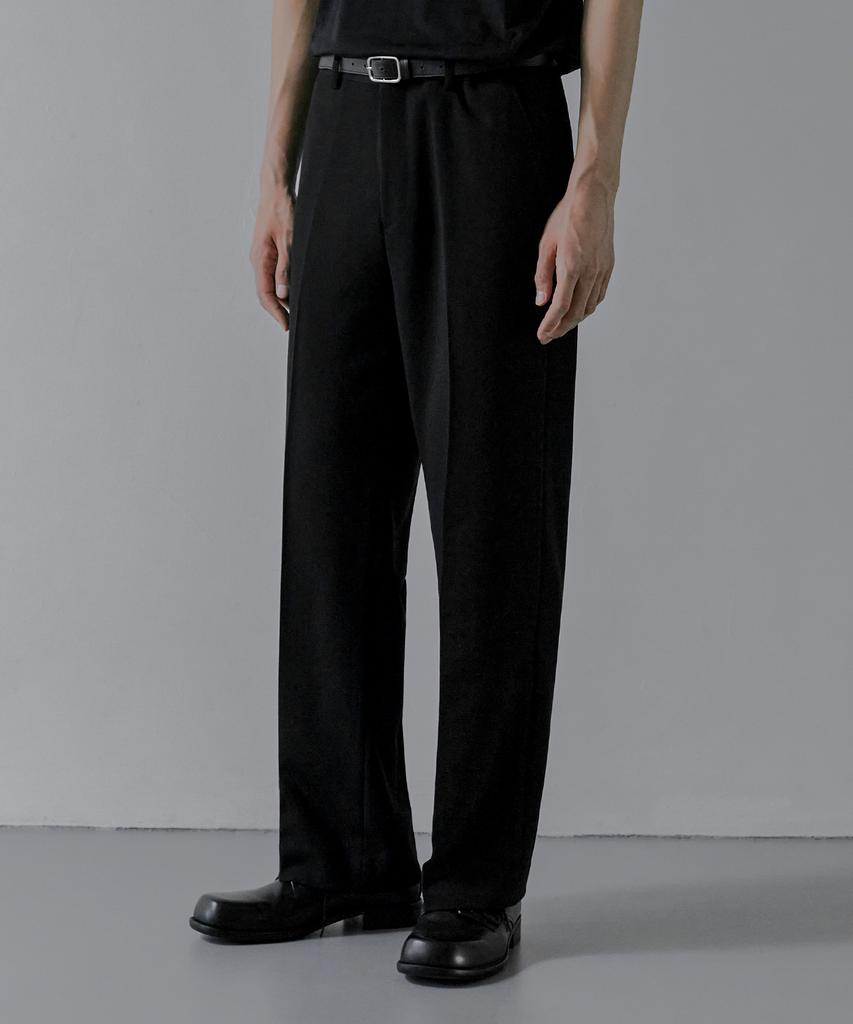 Beulaendideu 203 Solid Silhouette Wide Pants [Black]