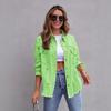 Denim Jacket Women's Solid Color Loose Jacket Ripped Fashion Long Sleeve Women's Denim Shirt