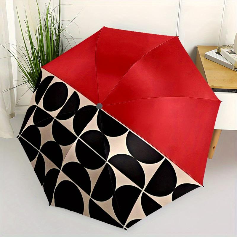 1pc Abstract Pattern Automatic Open/Close Umbrella, Portable Folding Umbrella for Travel, Themed Events, It is suitable as a gift for various festival