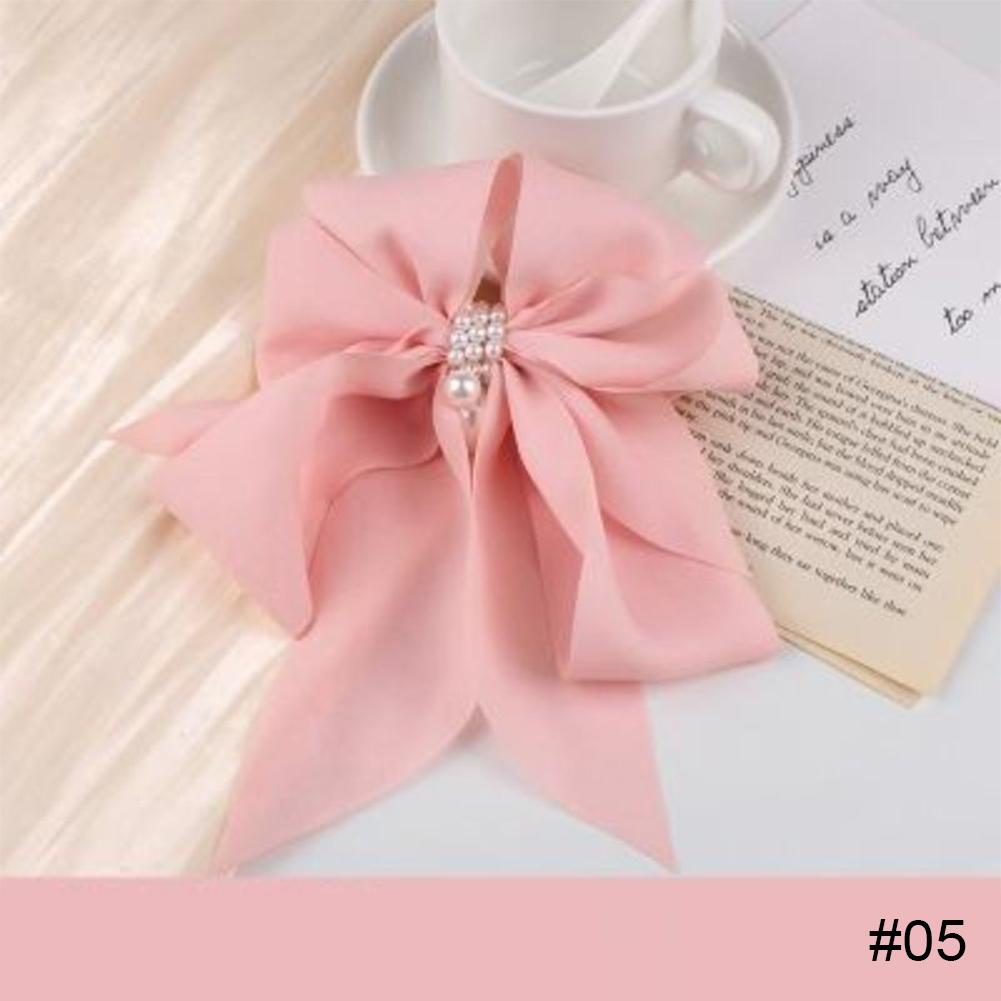 

Шифоновая заколка для волос с бантом и жемчугом, пружинная заколка для волос, модные универсальные заколки для волос, темпераментная шпилька 05