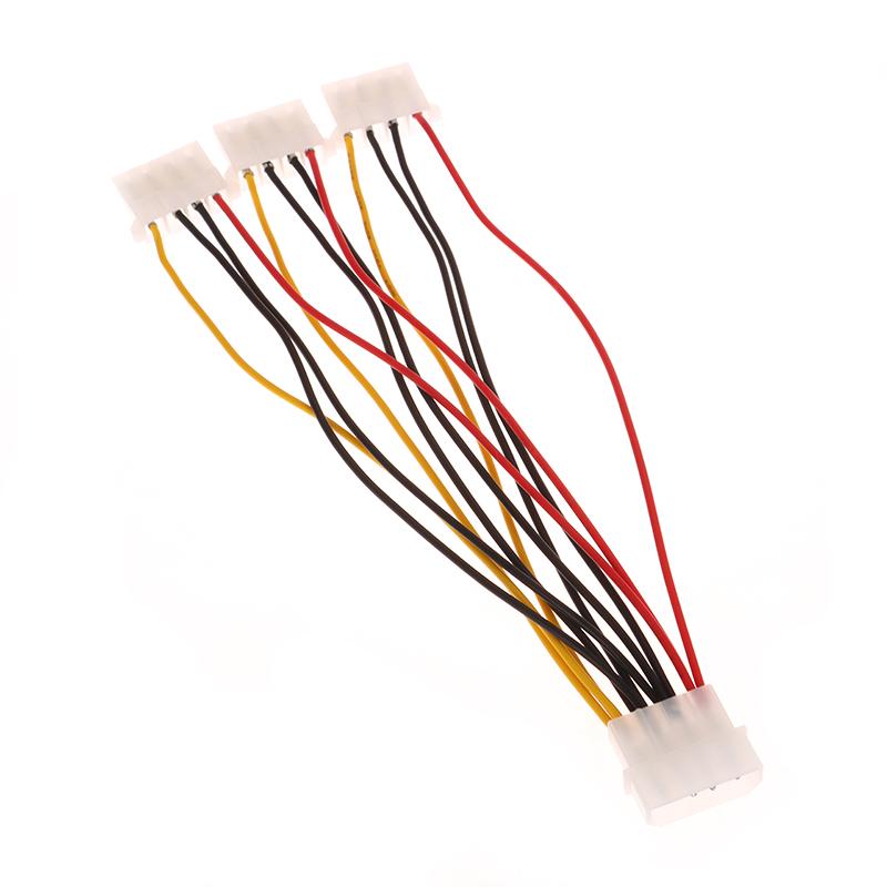 Hochwertiges 4-Pin Molex Stecker auf 3-Port Molex IDE Buchse Netzteil Splitter Adapterkabel 20CM IDE Stromkabel