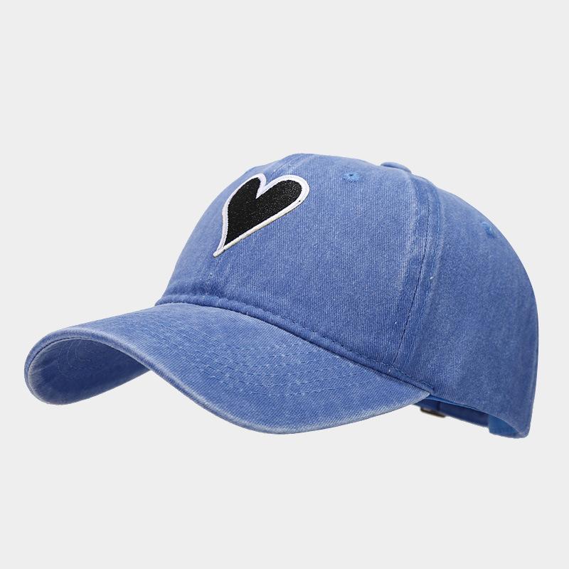European and American Fashion Love Embroidery Label Baseball Cap Women Wash Old Cap Men Trend Personality Versatile Sun Hat
