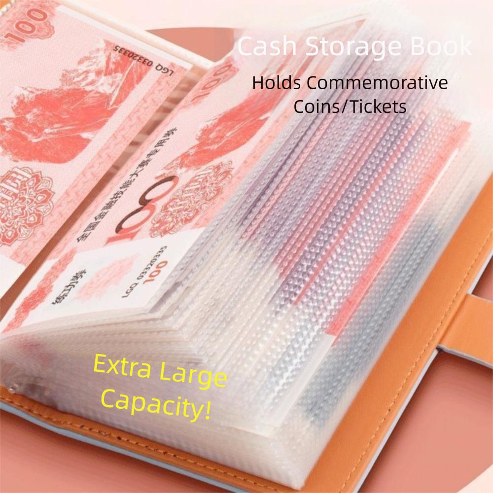Large Capacity 100 Envelopes Money Saving Challeng PU Savings Challenges Book  for Couples