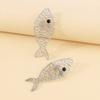 1 Pair Women Dangle Earrings Hollow Out Fish Shape Petal Stainless Alloy Exaggerated Ear Decoration Jewelry Long Hanging Earrings Party Prom Hanging