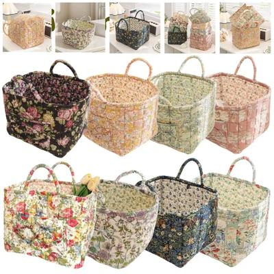 Boho Fabric Storage Basket Large Capacity Quilted Laundry Hampers Collapsible Dirty Clothes Underwear Sorting Laundry Baskets