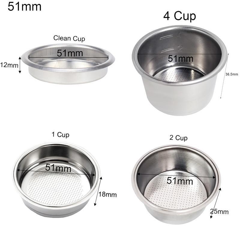 Cup and Blind Bowl Filter Replacement Filters Basket Dosing Ring for Coffee Bottomless Portafilter Parts