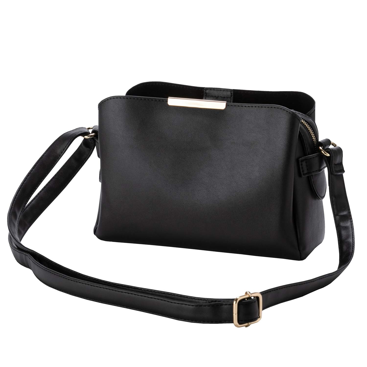 

Міні-сумка на плече на блискавці з декількома місцями для зберігання. Поїздка в офіс. Чорна [Crossmarberry] сумка R24, Pochette, Pochette, Pockets, Adults, Casual,