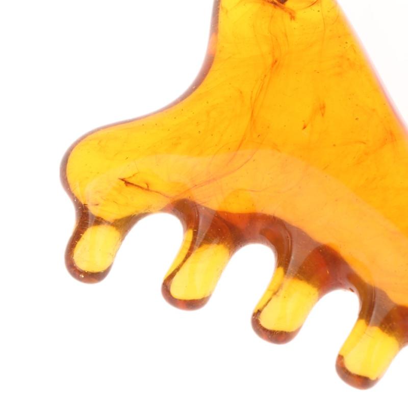 Body Meridian Massage Comb Resin Five Wide Tooth Comb Acupuncture Therapy Blood Circulation Anti-Static Smooth Hair Comb