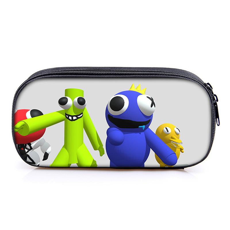 Rainbow Friends Pencil Case With Polyester Material For School Kids Gift Storage Organizer