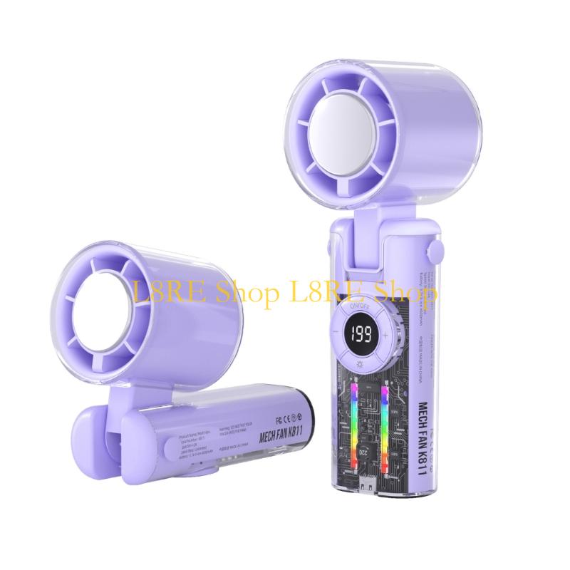 L8RE Hand Fan 4000mAh Ice Cool Rechargeable Adjustable Speeds USB Charging