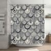 Black White Bathtub Curtain with Droplets Pattern Water Resistant Shower Curtain for Home Decor
