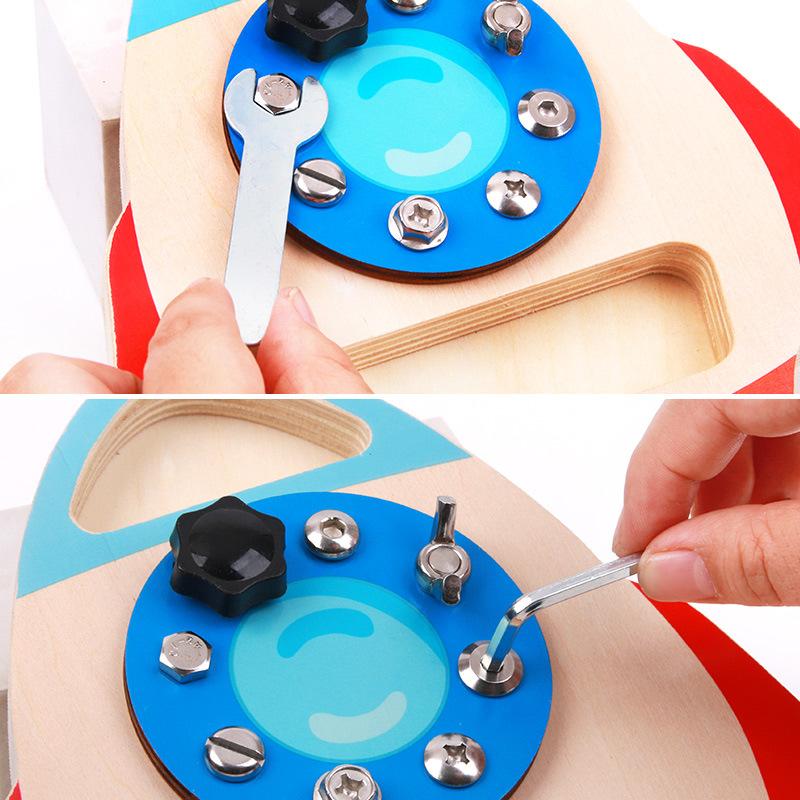 Children'S Early Education Enlightenment Simulation Rocket Model Screwing Screws Nut Repair Tools Disassembly And Assembly Combination Educational Toy