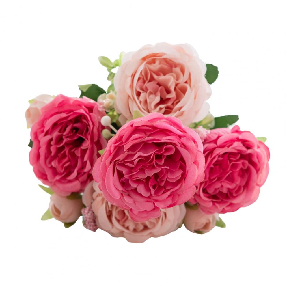 

Realistic 5-Head Artificial Peony Flower Silk Flower Bouquet Wedding Bouquets DIY Crafts Valentine s Day Home Decor Peony