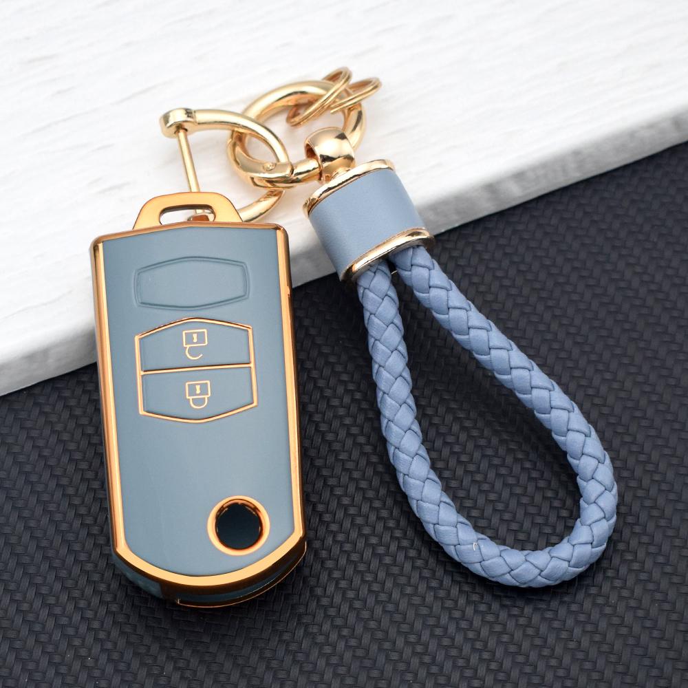 Hot Sale TPU Car Key Case Cover for Mazda Demio M3 M5 M6 CX-5 CX7 CX9 RX8 MX5 MPV 2 Buttons Keyless Fob Holder Key Chain Set