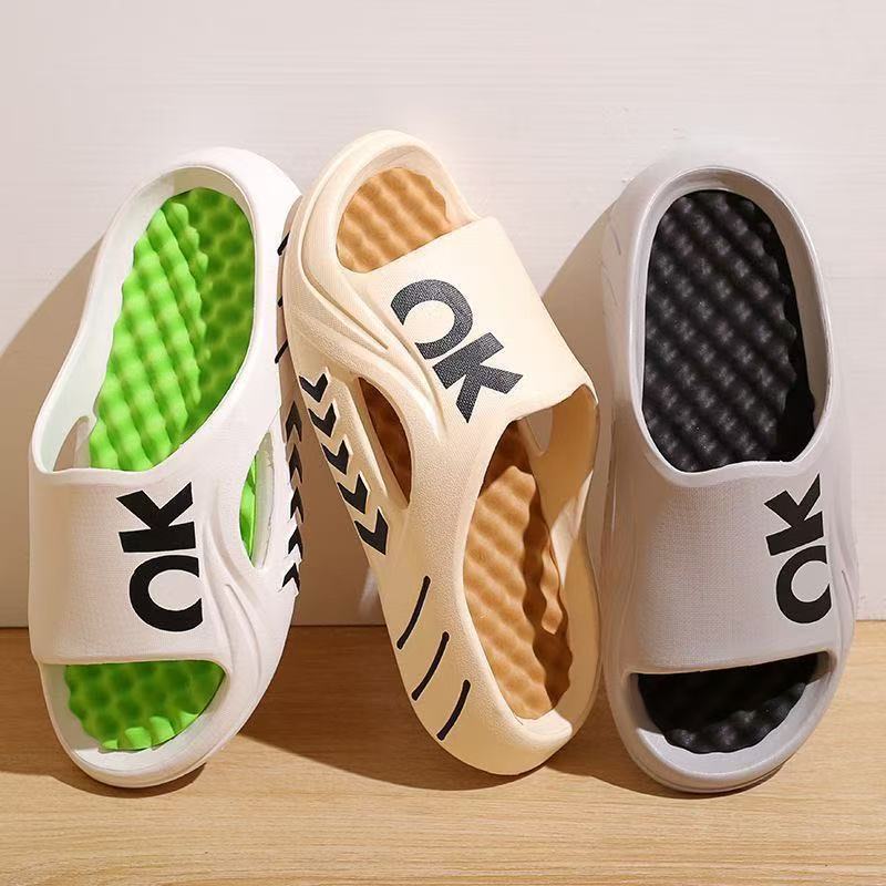 For Men, Wear Anti-slip, Non-smelly, Massage-soled Beach Slippers Outdoors In Summer with Flip-flops That Feel Like Feces