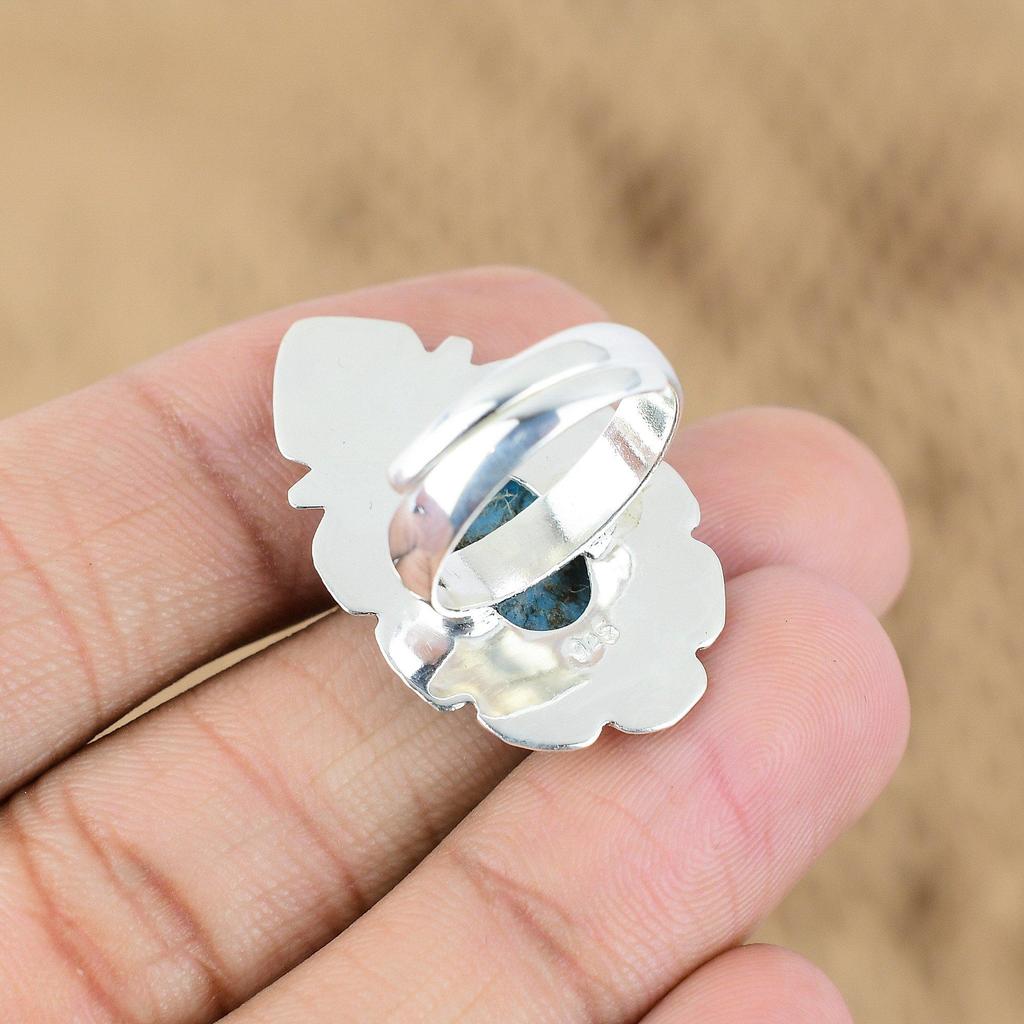 925 Sterling Silver Tibetan Turquoise Gemstone Statement Promise Daughter Ring
