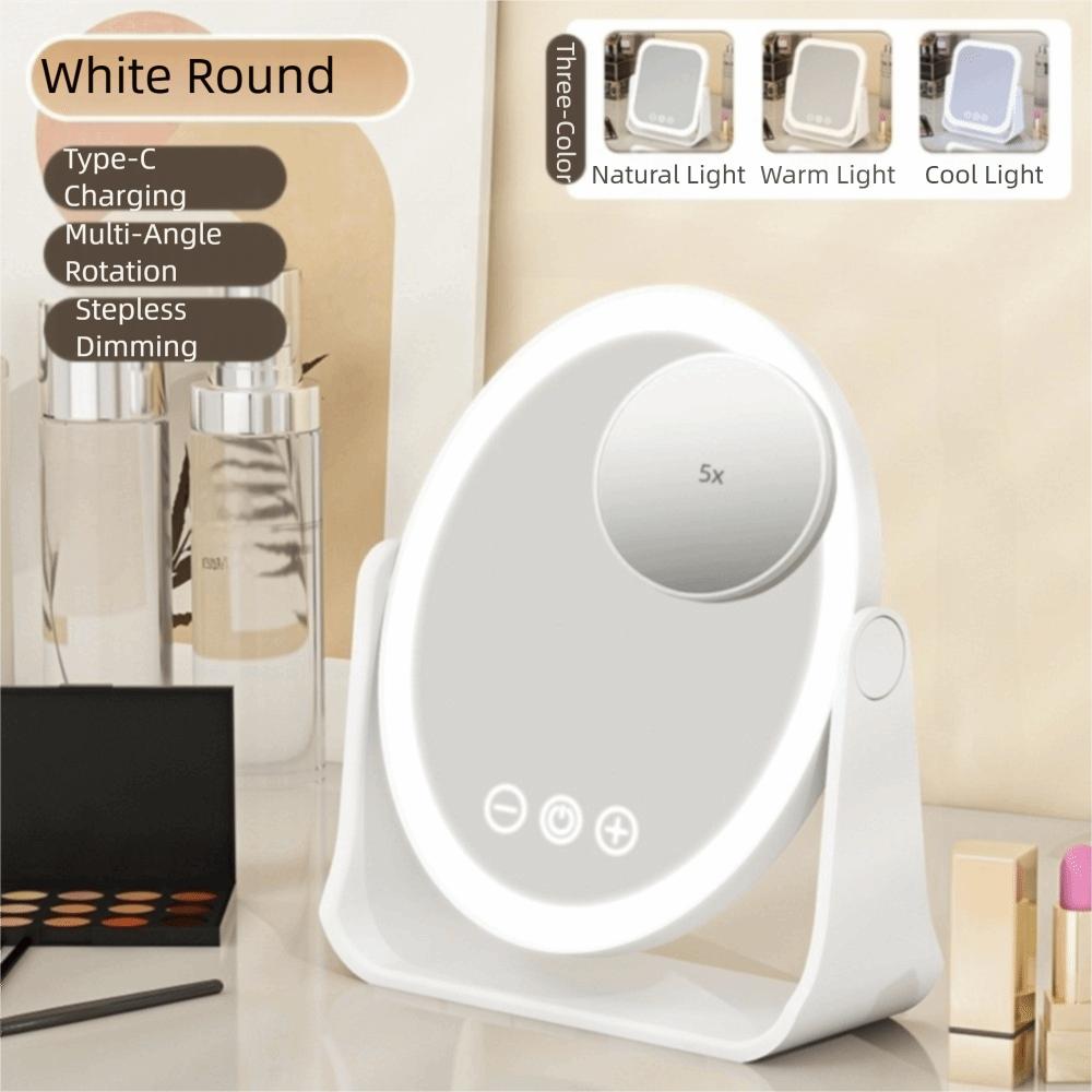 Wendbarer LED Make-up Spiegel 3 Farben Make-up Beauty Spiegel 5x Vergrößerungsspiegel mit LED Reise
