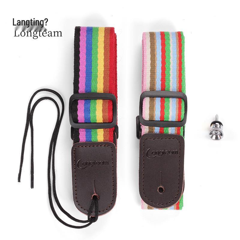 

Rainbow Cotton Ukulele Crossbody Strap with Endpin