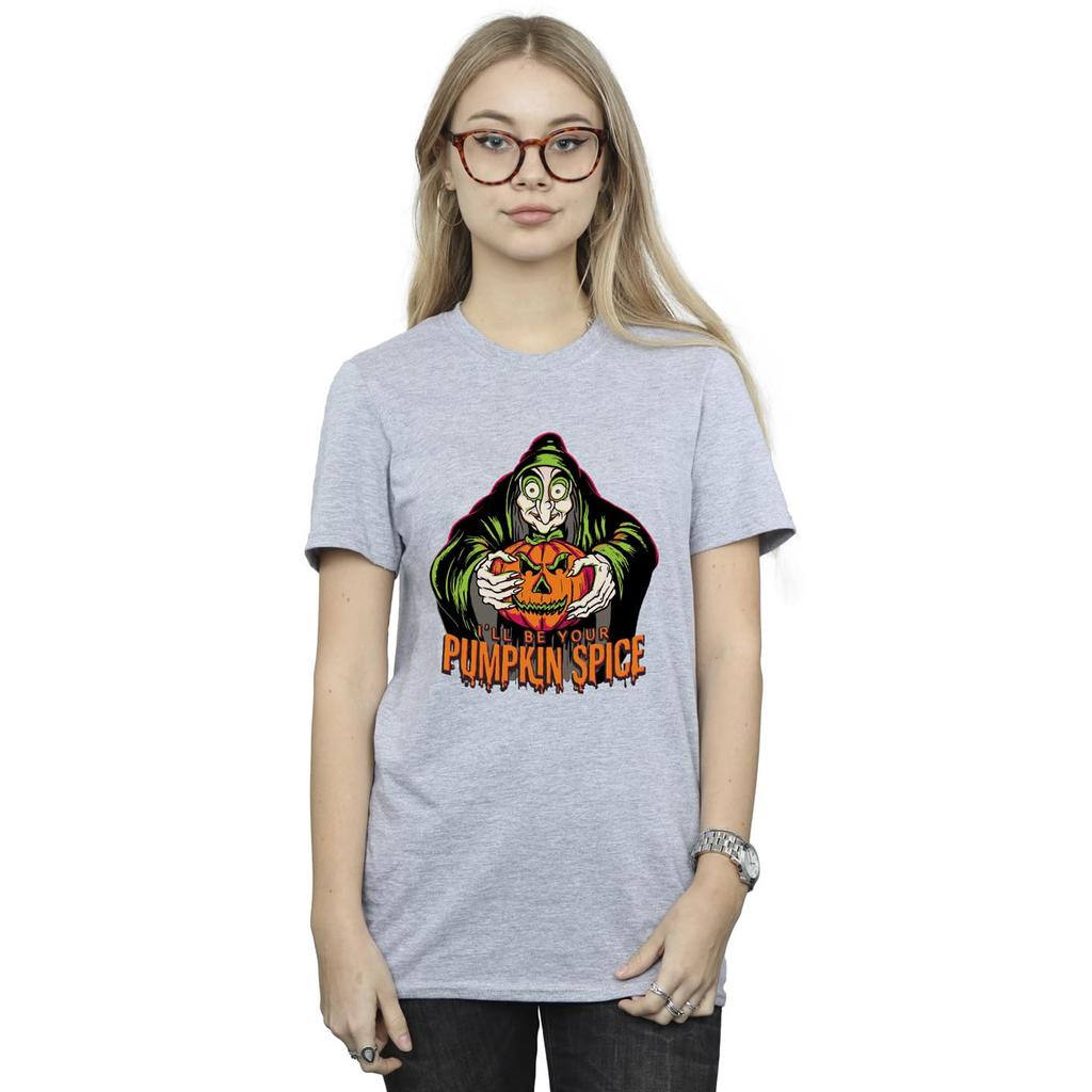 Disney Damen/Damen Pumpkin Spice Evil Queen Villains Boyfriend T-Shirt