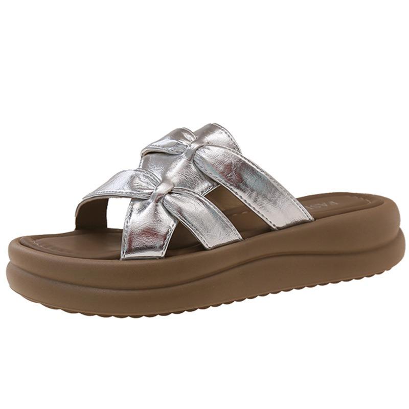 Platform beach slippers women's shoes new summer wear exquisite high-end cool slippers with skirt one-word drag