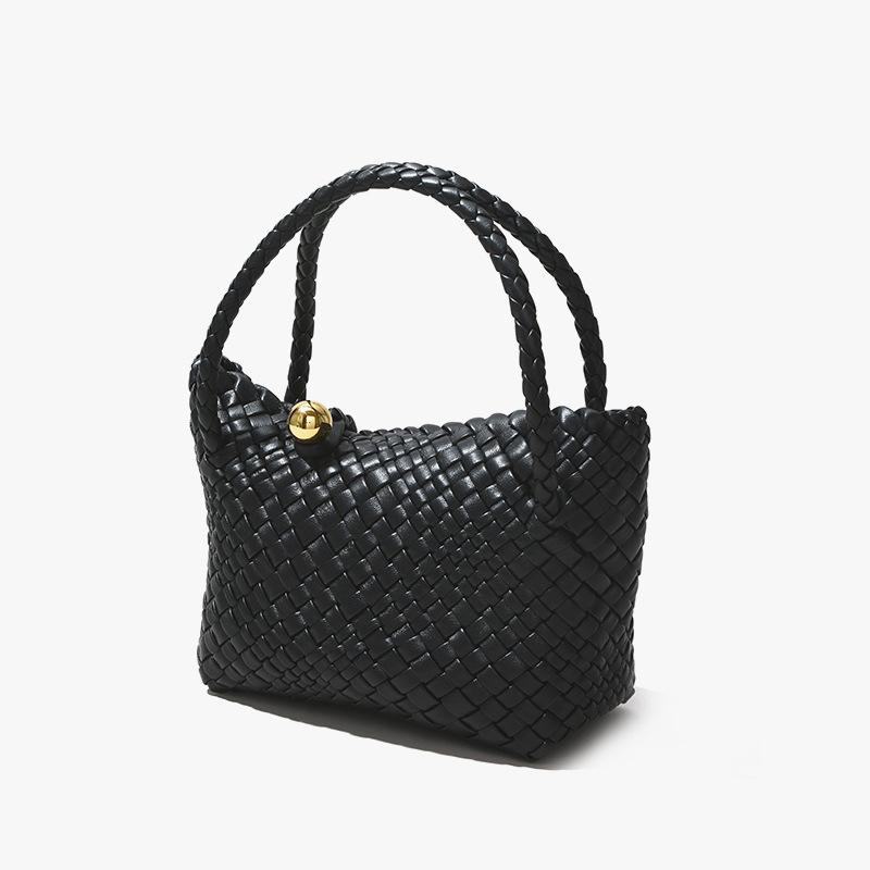 Soft Leather Woven Rainbow Bag Niche Mother and Child Bag Large Capacity High-end Sense Commuting Leather Women's Bag Handbag