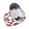 Natural Bloodstone Gemstone Handmade 925 Sterling Silver Two Tone Ring S.8 D5C04