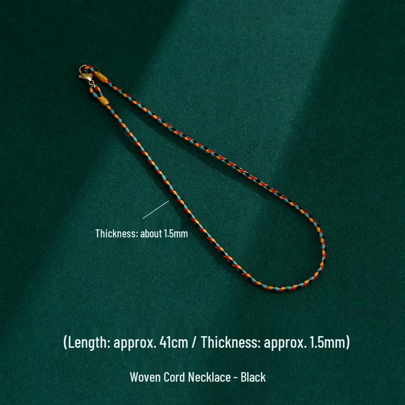 Handmade Braided Necklace: Colorful Soft Rope Lanyard & Women's Clavicle Chain Pendant