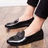 British Men's Charm Bowite Dress Men Oxford Shoes Man Luxury Male Black Moccasins Wedding Prom Shoes for Men