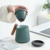 320ml Bluestone Glaze Ceramic Mug Simple Filter Tea Cup