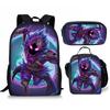 Popular Large-Capacity Backpack 3-Piece Set Anime Cartoon Kids Schoolbag Student Backpack for Boys and Girls
