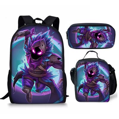 Popular Large-Capacity Backpack 3-Piece Set Anime Cartoon Kids Schoolbag Student Backpack for Boys and Girls