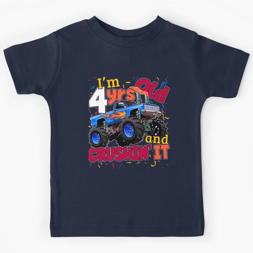 Monster Truck T-Shirt Gift For 4 year Old Birthday Boy Kids T-Shirt 160