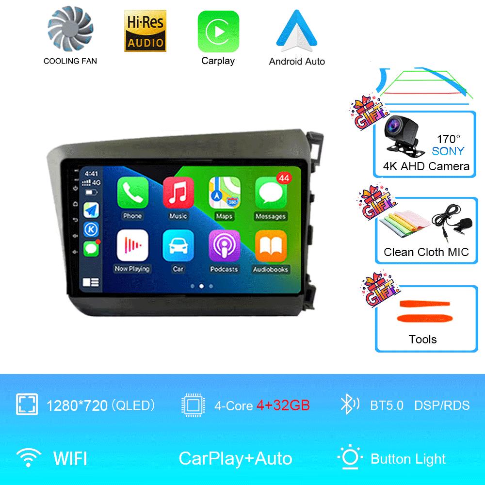 

Автомобильное радио Android 14 для Honda Civic 2012 2013 2014 2015 стерео беспроводной Carplay мультимедийный видеоплеер навигация GPS Wifi IPS CHINA