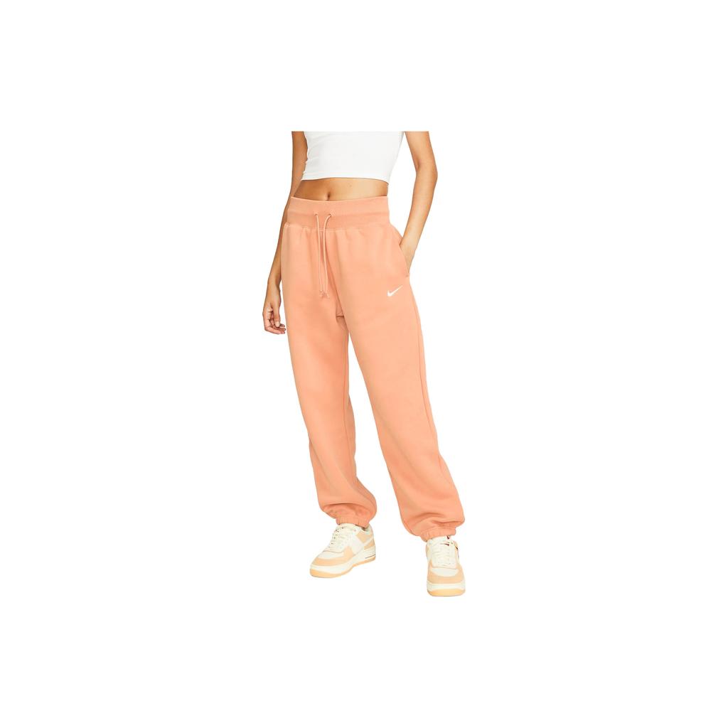 Nike Solid Logo Cuffed Loose Knit Joggers Women bottoms Amber-Brown DQ5887-225