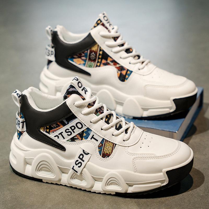 Autumn New High-top Breathable Versatile Casual Men's Shoes Youth Running Thick-soled Non-slip Sports Dad Shoes