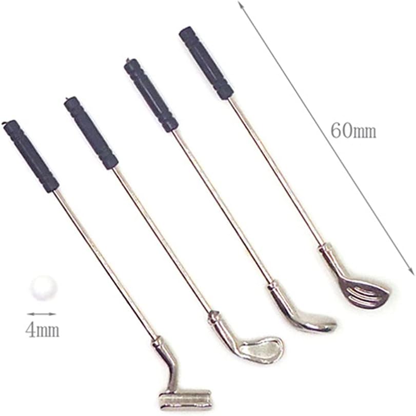 Set de Golf Miniatură pentru Casă de Păpuși Model Miniatură Club de Golf Mini Cluburi de Golf pentru Copii 1:12 Accesorii Mobilier Jucărie Păpușă