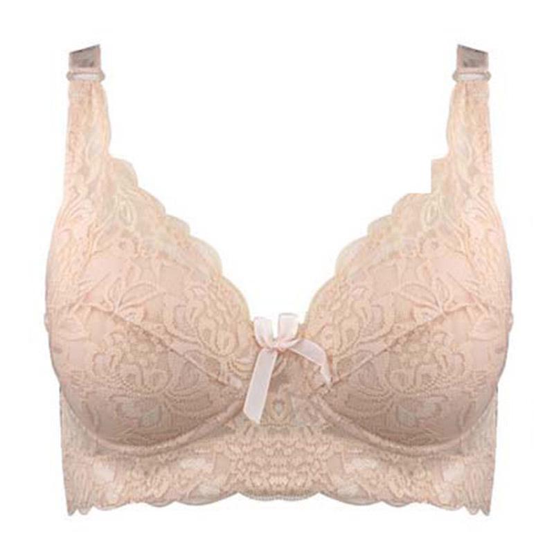 Plus Size Wireless Push-Up Lace Bra - Comfortable Support for Women