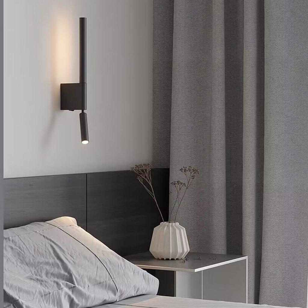 Modern Wall Sconce Indoor Wall Light with Switch Retractable Rotatable Wall Lamp Up Down Lighting Eye Care for Living Room Bedroom Hallway Reading