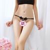 Women's Hot Sexy Roleplay Women Pearl G String And Thongs Open Crotch Solid Color Low Waist Underwear Erotic Traceless Panties