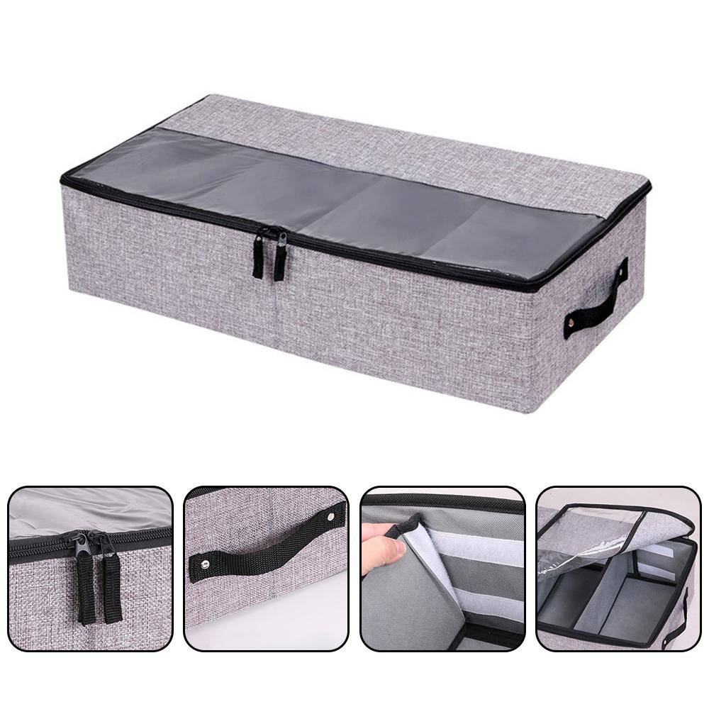 Clothing Storage Bag Made Of Cotton And Linen Washable Separated Dust-Proof Thickened Suitable For Moving Bed Bottom Storage Box