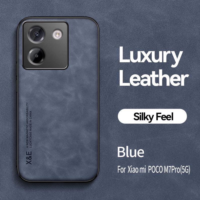 KEYSION Luxury Retro PU Leather Case for Xiaomi POCO M7 Pro 5G Soft Silicone+PC Shockproof Phone Back Cover for POCO M7 Pro 5G