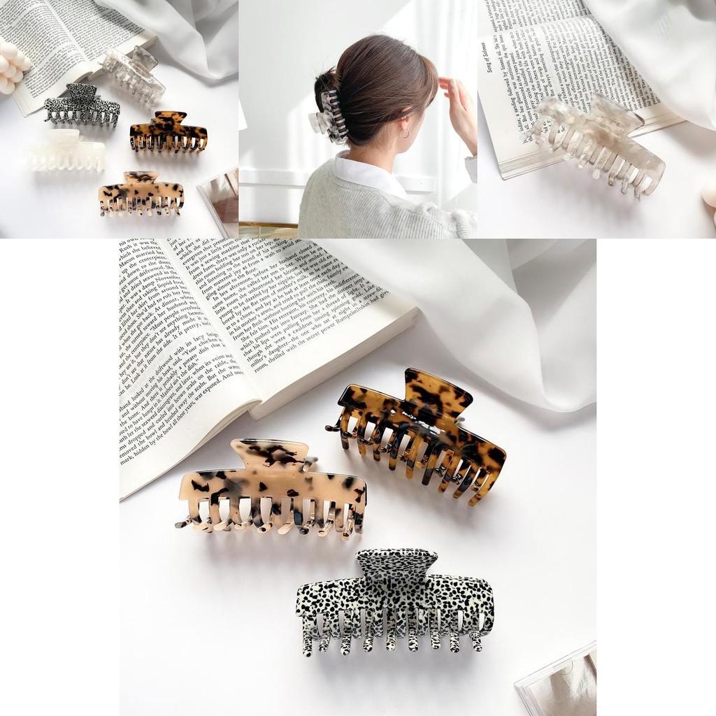 Handmade Elegant Gray Acetate Hair Claw Clip For Women Perfect For Bun Hairstyles