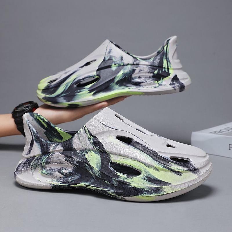 

Новые дофаминовые туфли с отверстиями, камуфляжные нескользящие сандалии-шлепанцы для пар в стиле пустоши 44/45 серый