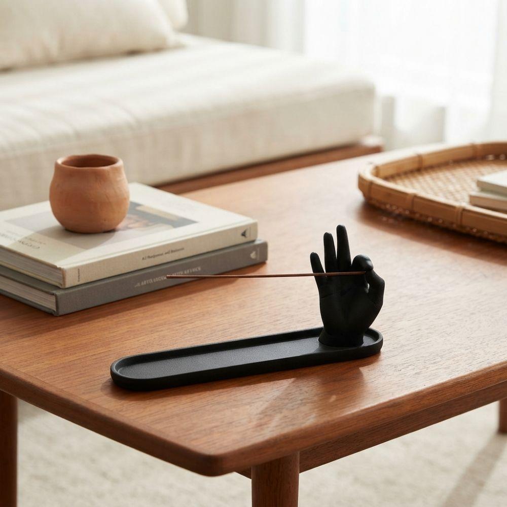 Decorative Hand Shape Incense Holder 3D Printed Hand Gesture Incense Burner Incense Tray Bedroom