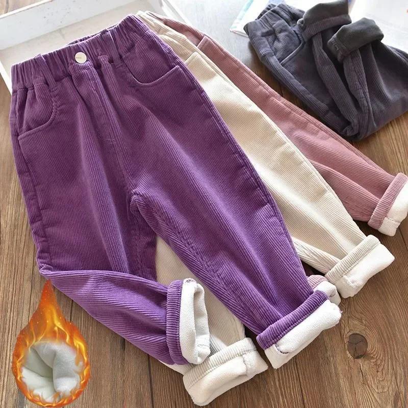 Autumn Winter Cotton Trousers Kids Outwear Pants Harem Pants Corduroy Children Outfits Tracksuit Boys Girls Casual Warm Loose Pants
