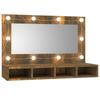 VidaXL Armoire à Miroir avec LED Armoire de Rangement Miroir de Maquillage Meuble de Salle de Bain Maison Intérieur Chêne 820457