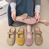 Damen flache Schuhe Retro lässige Loafer Wildleder leicht bequem Mode Hausschuhe Damen rutschfest Mary Jane Schuhe