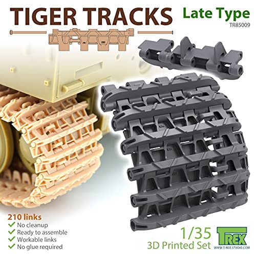 

T-Rex Studio 1/35 Немецкий тяжелый танк Тигр I, поздняя модель, рабочие гусеницы, детали пластиковой модели, Вторая мировая война, TR85009